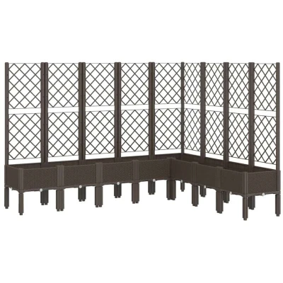 Image of vidaXL Garden Planter with Trellis Brown 200x160x142 cm PP