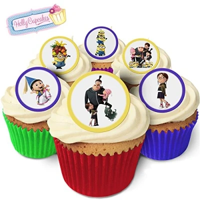 Image of 24 Edible Pre Cut Wafer Round Cake Toppers: 12 Designs Inspired by &#039;Despicable Me&#039;
