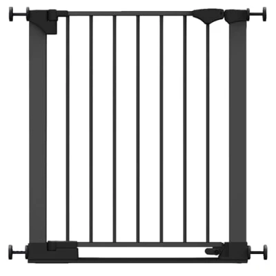 Image of Safetots SafeStep Gate, Black, 68cm 75cm, Extra Low Walkthrough, Pressure Fit Safety Baby Gate for Stairs, Hallways and Doors, Easy Installation