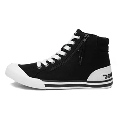 Image of Rocket Dog Jazzin Hi Women&#039;s Black Canvas Size 3 UK