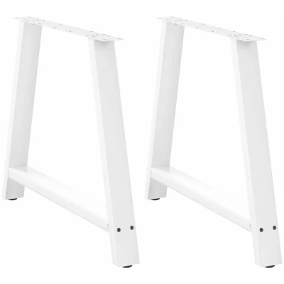 Image of vidaXL Dining Table Legs A Shaped 2 pcs White 100x(72 73) cm Steel