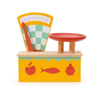 Image of Mentari Wooden Toy Baking Weighing Scales Pretend Play Food Kitchen Set For Children Ages 3+