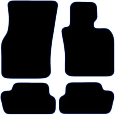Image of Carsio Carpet Car Mats For Mini 2014 Onwards 4 Piece Set Tailored Fit Floor Mat Complete Accessory Black Custom Fitted All Weather, Anti Slip Backing &amp; Blue Trim