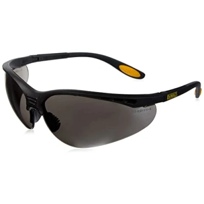 Image of DeWalt Reinforcer Smoke Ploycarbon Safety Glasses Black/Smoke, One Size