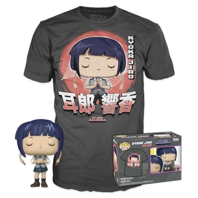 Image of Funko POP! &amp; Tee: MHA Jirou With Mic Extra Large (XL) My Hero Academia T Shirt Clothes Collectable Vinyl Figure Gift Idea Toys and Short Sleeve Top for Adults Unisex Men