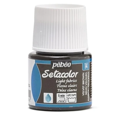 Image of Pebeo Setacolor Light Fabric Paint 45 Milliliter Bottle, Velvet Brown,Velvet Brown 329 014