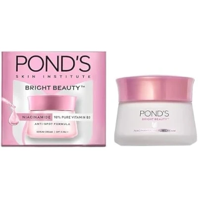 Image of Ponds Bright Beauty Day Cream, SPF 15 PA++, 35 g, Non Oily Face Moisturizer with Niacinamide