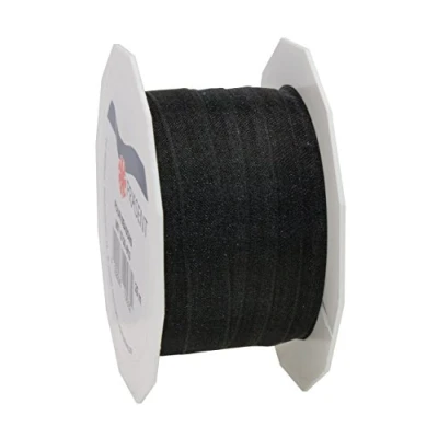 Image of C.E. Pattberg Präsent Four Seasons Organza wired edge Ribbon Black 10 mm width, 25 m length