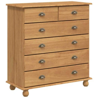 Image of vidaXL Chest of Drawers &#039;ASKIM&#039;91x40x95.5 cm Solid Wood Pine