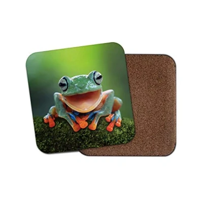Image of 1 x Happy Frog Coaster Rain Forest Jungle Tree Nature Wildlife #14589