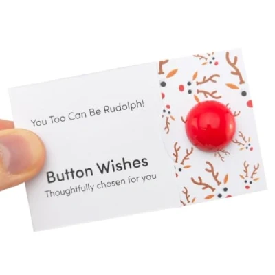 Image of You Too Can be Rudolph! Christmas Button Wishes Mini Gift Cracker Filler
