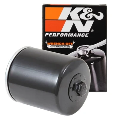 Image of K&amp;N Motorcycle Oil Filter: High Performance, Premium, Designed to be used with Synthetic or Conventional Oils: Fits Select Harely Davidson Motorcycles, KN 171B, black