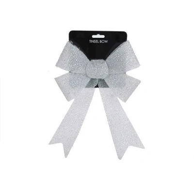 Image of Toyland® 30cm Iridescent Tinsel Christmas Bow Decorations