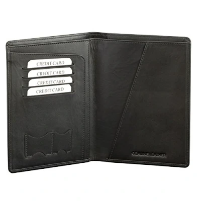 Image of RFID Blocking Travel Leather Wallet Organiser Multiple Passport and Document Holder case Perfect Signal Blocker Holiday Koruma