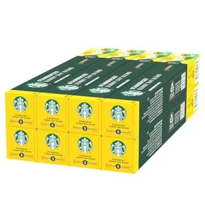 Image of STARBUCKS Sunny Day Blend by Nespresso, Blonde Roast, Coffee Capsules 8 x 10 (80 Capsules)