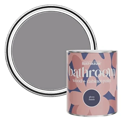 Image of Rust Oleum Purple Moisture Resistant Bathroom Wood and Cabinet Paint in Gloss Finish Iris 750ml
