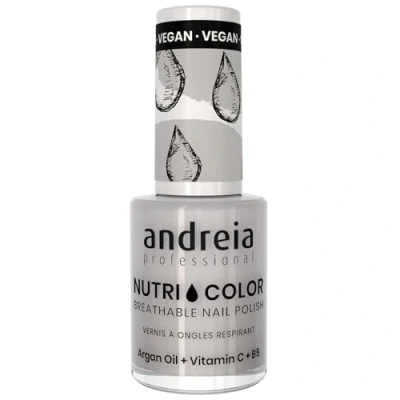 Image of Andreia Professional NutriColor Breathable Nail Polish Vegan and Cruelty Free DIY Art with Long Lasting Gloss Finish Colour NC3 Grey 10.5ml