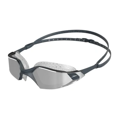Image of Speedo Unisex Aquapulse Pro Swimming Goggles, Anti Fog, Mist, Leak, Oxid Grey/Silver/Chrome, One Size