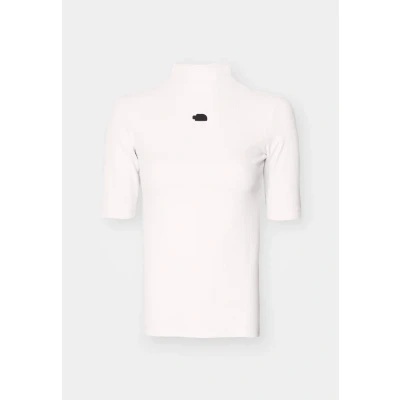 Image of The North Face MOCK NECK SLIM TEE Basic Tshirt, Women&#039;s, Size: Small, White dune