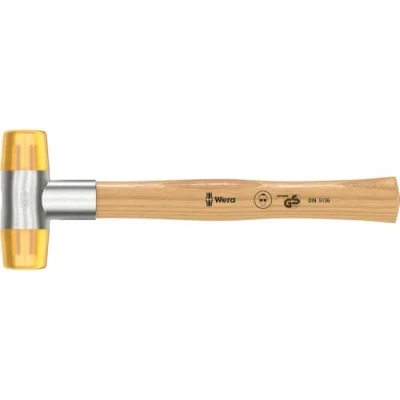 Image of Wera 05000020001 4 x 290 mm &quot;100&quot; Soft Faced Hammer with Cellidor Head Sections Silver