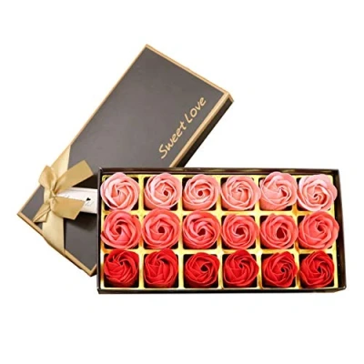 Image of 18PCS Soap Rose Flower Flora Scented Plant Essential Oil Soap, Gift for Anniversary/Birthday/Wedding/Valentine’s Day Box