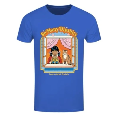 Image of Pyramid International Steven Rhodes So Many Dipshits Men&#039;s Royal Blue T Shirt