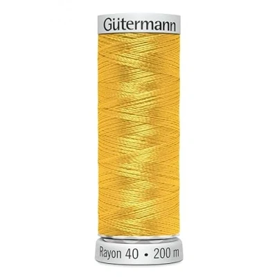 Image of Gutermann No 40 Sulky Rayon Embroidery Thread 200m 1023 Yellow Each