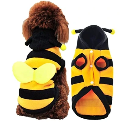 Image of Anjing Small Dog Cat Bumble Bee Outfits Halloween Costume Jumpsuit Fancy Dress Pet Clothes Yellow