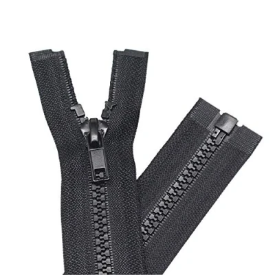 Image of YaHoGa Pack of 2 78 cm Plastic Zip 5 mm Separable for Jackets, Black,