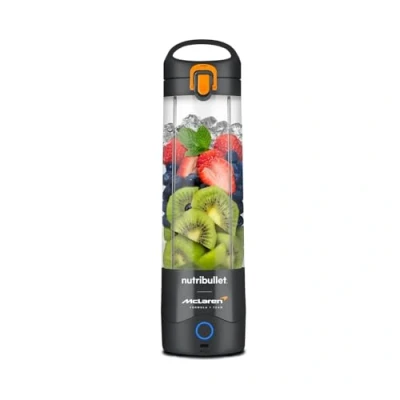 Image of nutribullet Portable Blender in Collaboration with McLaren Formula 1 Team Grey Leak Proof To Go Lid Powerful Extractor Blade USB C Charging 15+ Blending Cycles Juices &amp; Smoothies On The
