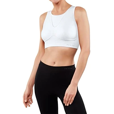 Image of Falke Women&#039;s White Bra Top Cup C/D Size L Breathable, Supportive Running Gear