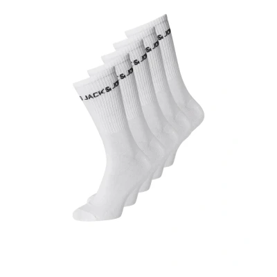Image of Jack &amp; Jones Junior Jacbasic LOGO JNR 5PACK Socks White for kids, Size: 5.5 9.5,