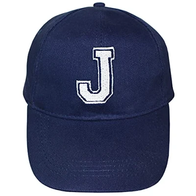 Image of TeddyTs Personalised Children&#039;s Varsity Initial Design Baseball Cap (Navy) 5 10 Years