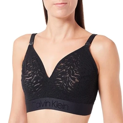 Image of Calvin Klein Women&#039;s Unlined Bralette (Maternity Fc) 000qf7343e Bralette, Black (Black), XS