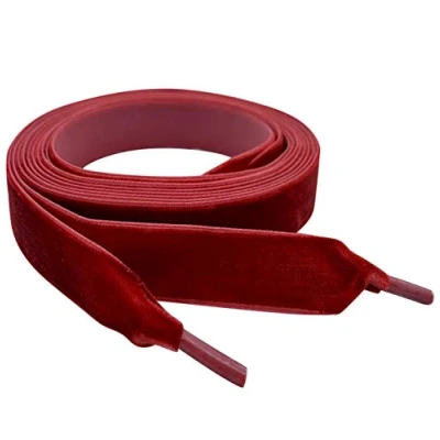 Image of 120cm / 47 Burgundy Velvet Flat Ribbon Shoe laces, My Laces™ for Trainers, Shoes, Boots Shoelaces