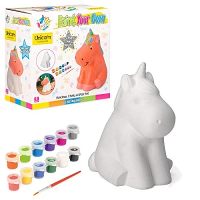 Image of Made It! Unicorn Ceramic Painting Set for Kids, Crafts and Arts, 1 of Paints Brush