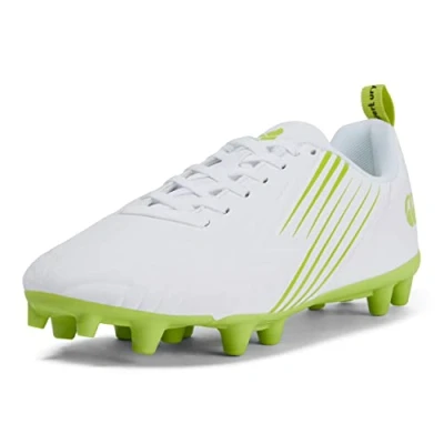 Image of Canterbury Men&#039;s Speed Firm Ground Rugby Boots, White/Wild Lime, 8.5 UK