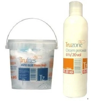 Image of Bleach &amp; Peroxide Set Includes 1 Cream 6% 20 Vol 250ml Trulites Rapid Blue Powder 500g