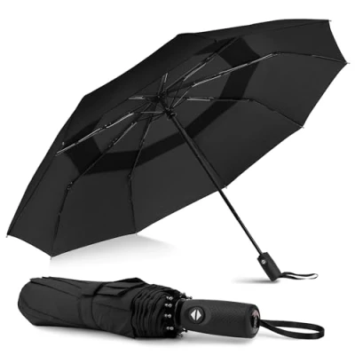 Image of ZOMAKE Umbrella Windproof Strong Compact Umbrellas Automatic,Folding Wind Resistant Travel Mini,Small,Pocket,Totes Men Women(Black)