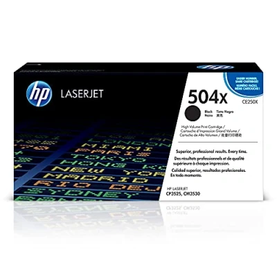 Image of HP 504X CE250X 1 x Black Toner cartridge High Yield For Color LaserJet CM3530, CM3530fs, CP3525, CP3525dn, CP3525n, CP3525x, CP3527, CP3529
