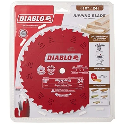 Image of Diablo by Freud D1024X 10&quot; 24 Tooth ATB Ripping Saw Blade 5/8&quot; Arbor, Multicolor