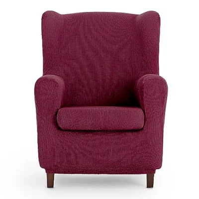 Image of Eysa Ulises elastic wing chair sofa cover colour 08 red, Polyester Cotton, 37 x 5 29 cm