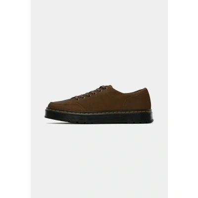 Image of Dr. Martens Brookline 6 Eye Shoe Dark Brown Bronx Suede men&#039;s Shoes (Trainers) in