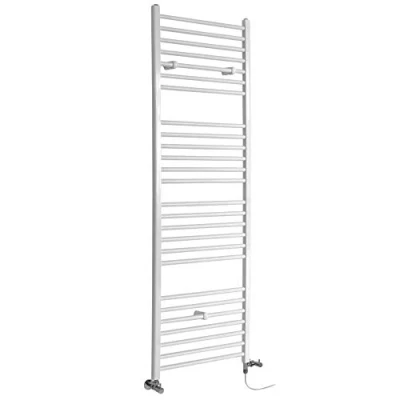 Image of Milano Ive White Dual Fuel Straight Heated Towel Rail 1800mm x 500mm