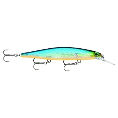 Image of Rapala Shadow Rap Deep Lure with Three No. 6 Hooks, 1.2 2.4 m Swimming Depth, 11 cm Size, Blue Ghost