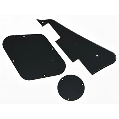 Image of KAISH Solid Black 1 Ply LP Standard Pickguard and Rear Control Plate Switch Cavity Covers for Les Paul Made in USA
