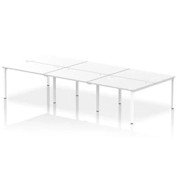 Image of Impulse Bench B2B 6 Person 1200 White Frame Office Desk