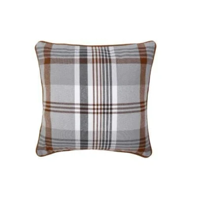 Image of INSAFIANS Tartan Check Cotton Cushion Covers (18&quot; x 18&quot;, Brown)