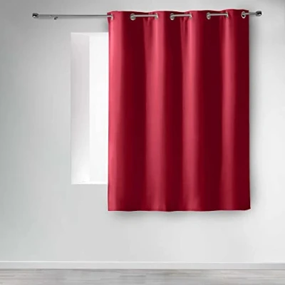 Image of Douceur d&#039;Intérieur Polyester Curtains with Eyelets (140 x 180 cm), Ceramic, crimson, 140x1x180 cm