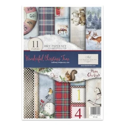 Image of ITD Collection Rice Paper Creative Set, A4, for Decoupage, Sheets 29.7 x 21 cm, Multi Coloured (Wonderful Christmas Time)